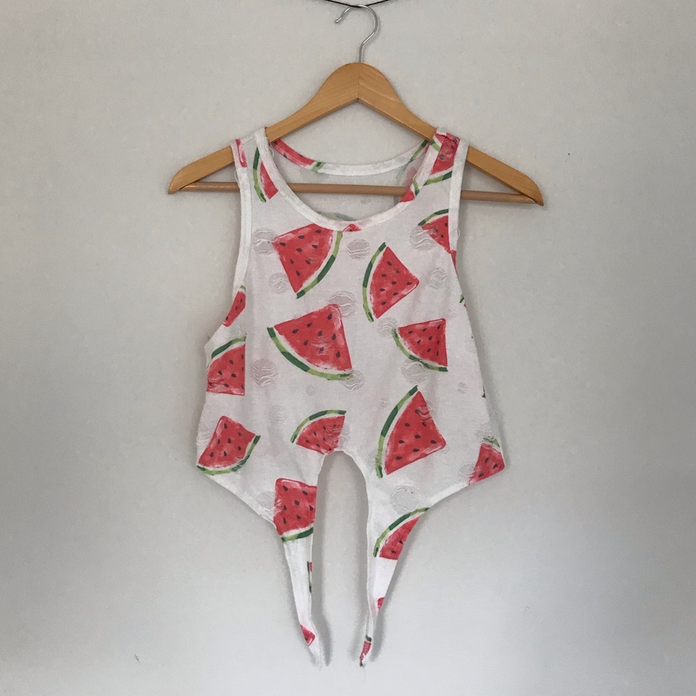 SHEIN | watermelon crop tie tanktop